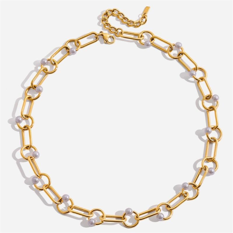 Fashionable Simulated Pearls Charm Necklace Lightweight Design Daily Wear Formal Event Collarbone Chain Gift