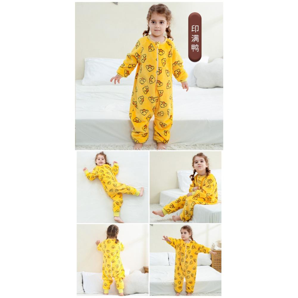 Kids Flannel Onesie Pajamas Cartoon Loungewear Christmas Costume Flannel Sleeping Bag Jumpsuit