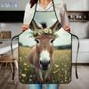 1pc, Donkey with Floral Wreath Pattern Apron, Easter Decoration, Christmas, Holiday Style, Multipurpose, Reusable, Ideal Gift for Family and Friends,