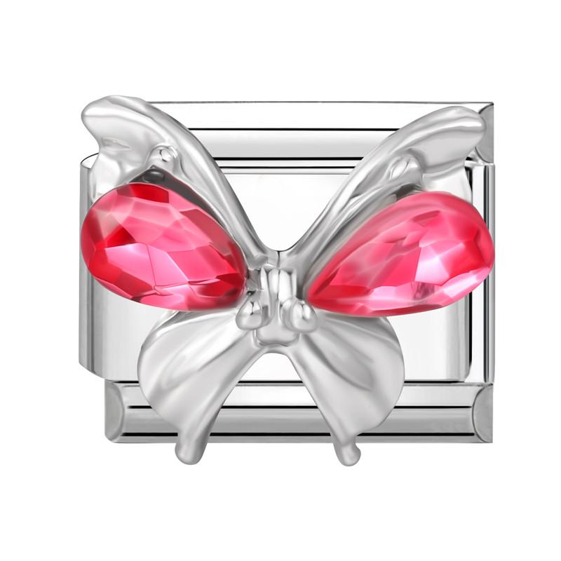 Fashion Heart Bow Knot Butterfly Star Rose Flowers Italian Charm Links Fit 9mm Stainless Steel Bracelet Women DIY Making Gift