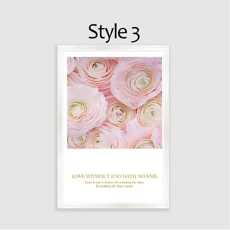 Nordic Pink Flowers Scandinavian Mural Modern Home Decor Living Room Decor