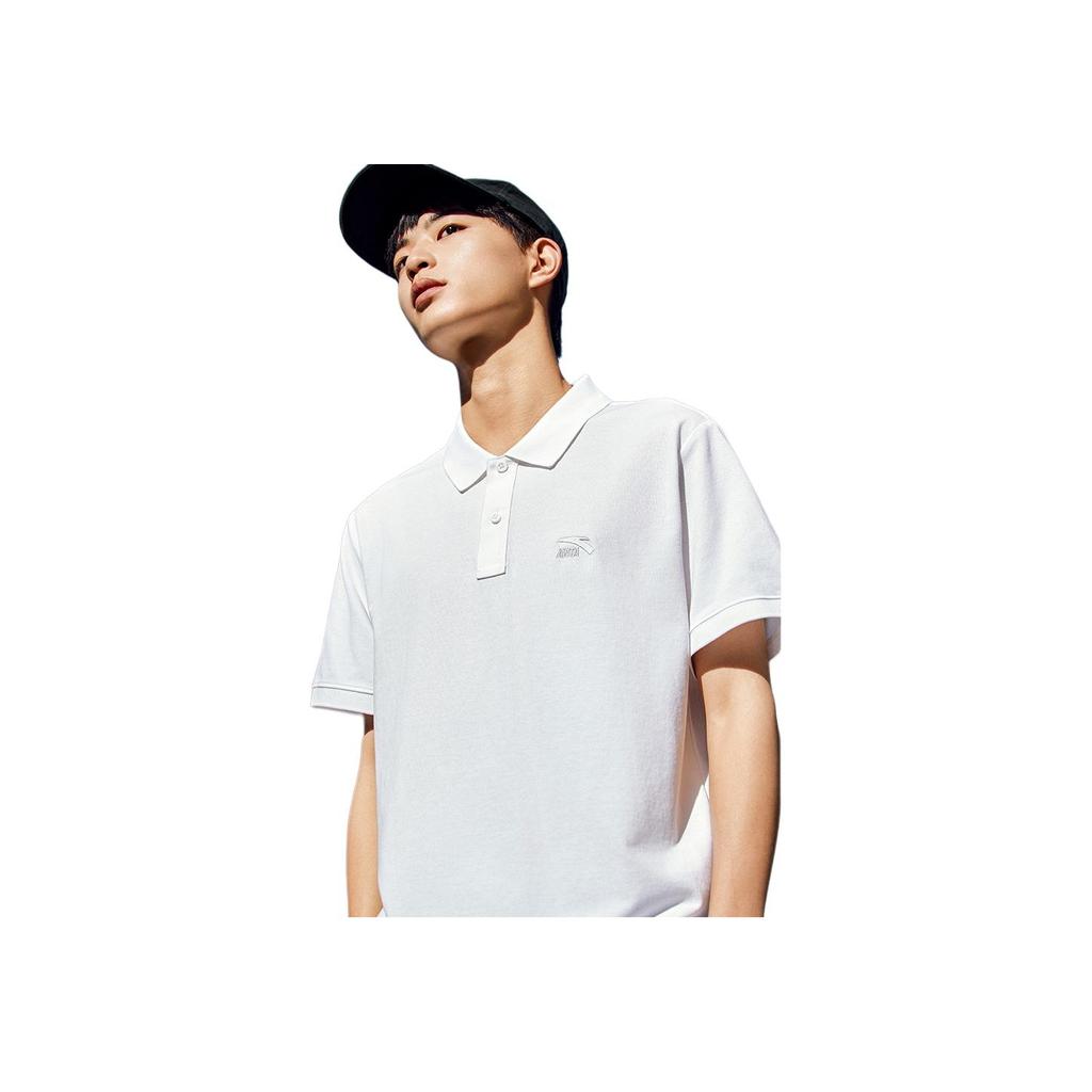 Anta Quick-Dry Casual Outdoor Short Sleeve Polo Shirt Men Tops Chip-Gray 152428105-2