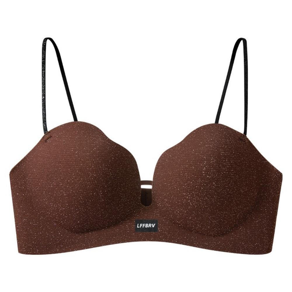 Shiny Petal Cup Bra Lifting Thick Padded Bra Adjustable Straps Push Up Bra Small Bust
