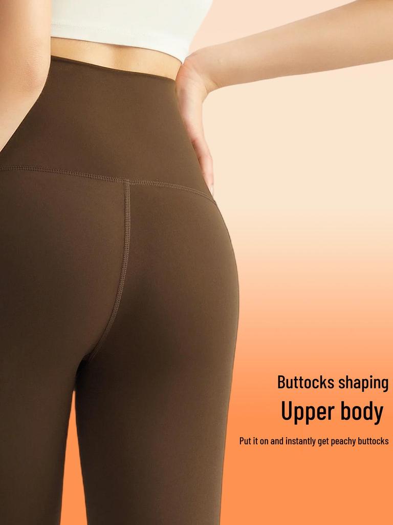 LAHN Damen High Waist Samt Yoga Hose - Po-Lifting, Warm, Hautgefühl, Keine Nähte für Herbst/Winter