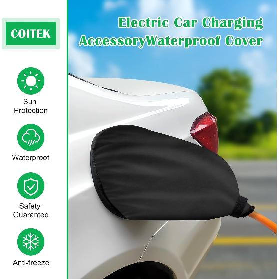 EV Charger Port Cover,Magnetic Adsorption Electric Car Charging Port Cover,Snow Sun Protection Waterproof Rainproof External Charger Cover Fit for