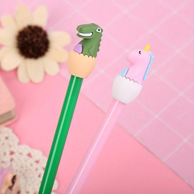 Back To School Season 10pcs 0.5mm Cartoon Dinosaur Shape Gel Pen Creative Stationery Water-based Pen Fresh Office Supplies Signature Pen