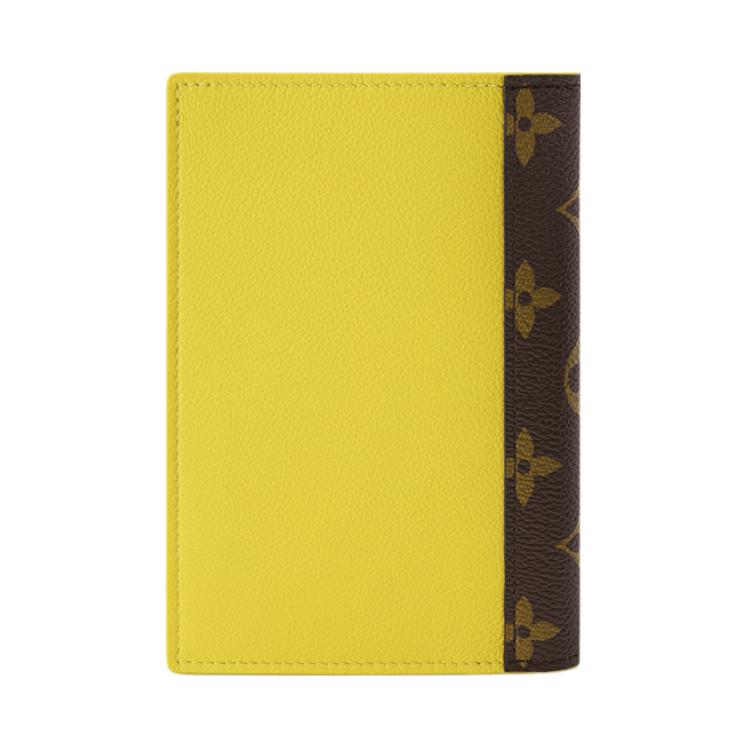 Louis Vuitton City Letter Print Leather Passport Holder Unisex accessories Brown Yellow M29102