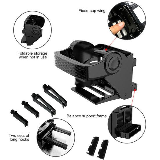 Nastavitelný držák ventilačního otvoru do auta Stojan na pohárek na nápoje s držákem na láhev