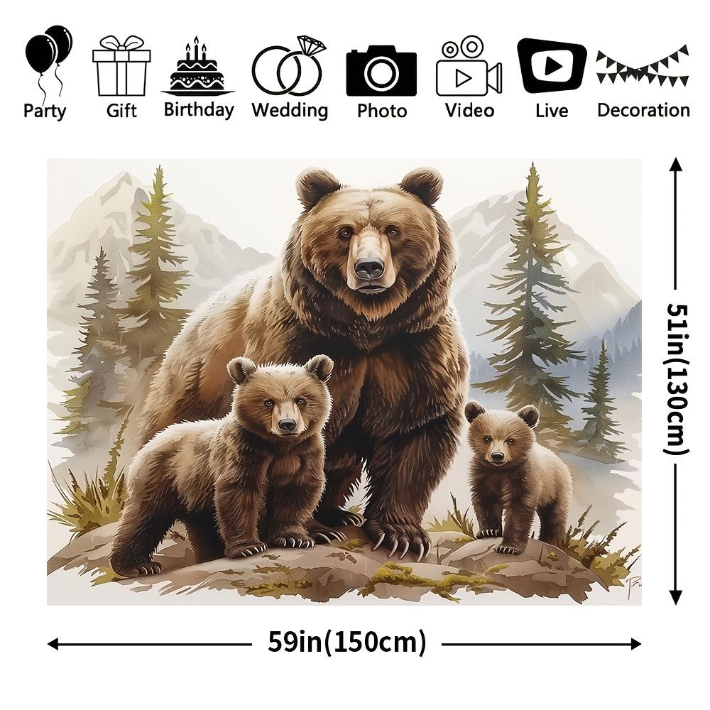 1Pcs All Season Forest Bear Print Decoration Background Backdrop For Photo Studio Photo Booth Party