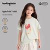 Pudding Haru Girls' Watercolor Apple Lyocell T-Shirt