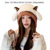 New Fur Deer Storage Hat Ear Protection Windproof Festival Christmas Antler Hat 2 In 1 Warm Knitted Deer Antler Hat Outdoor