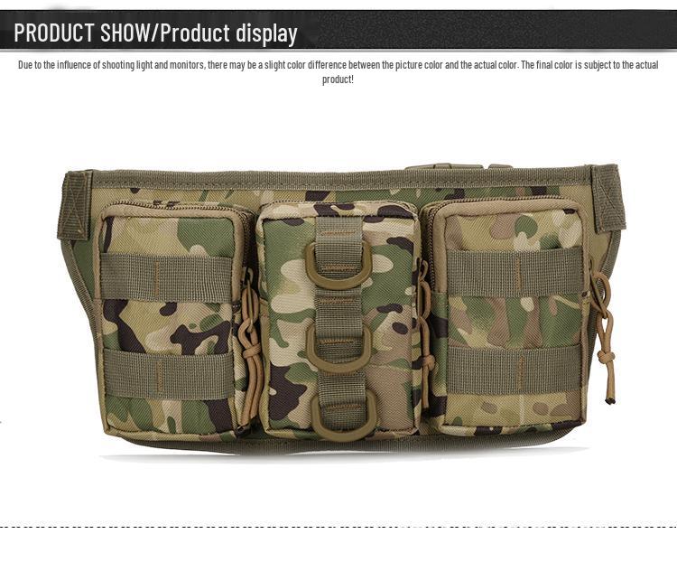 Tactical Camouflage Waterproof Fanny Pack for Outdoor, Cycling, and Mountaineering with Three Compartments