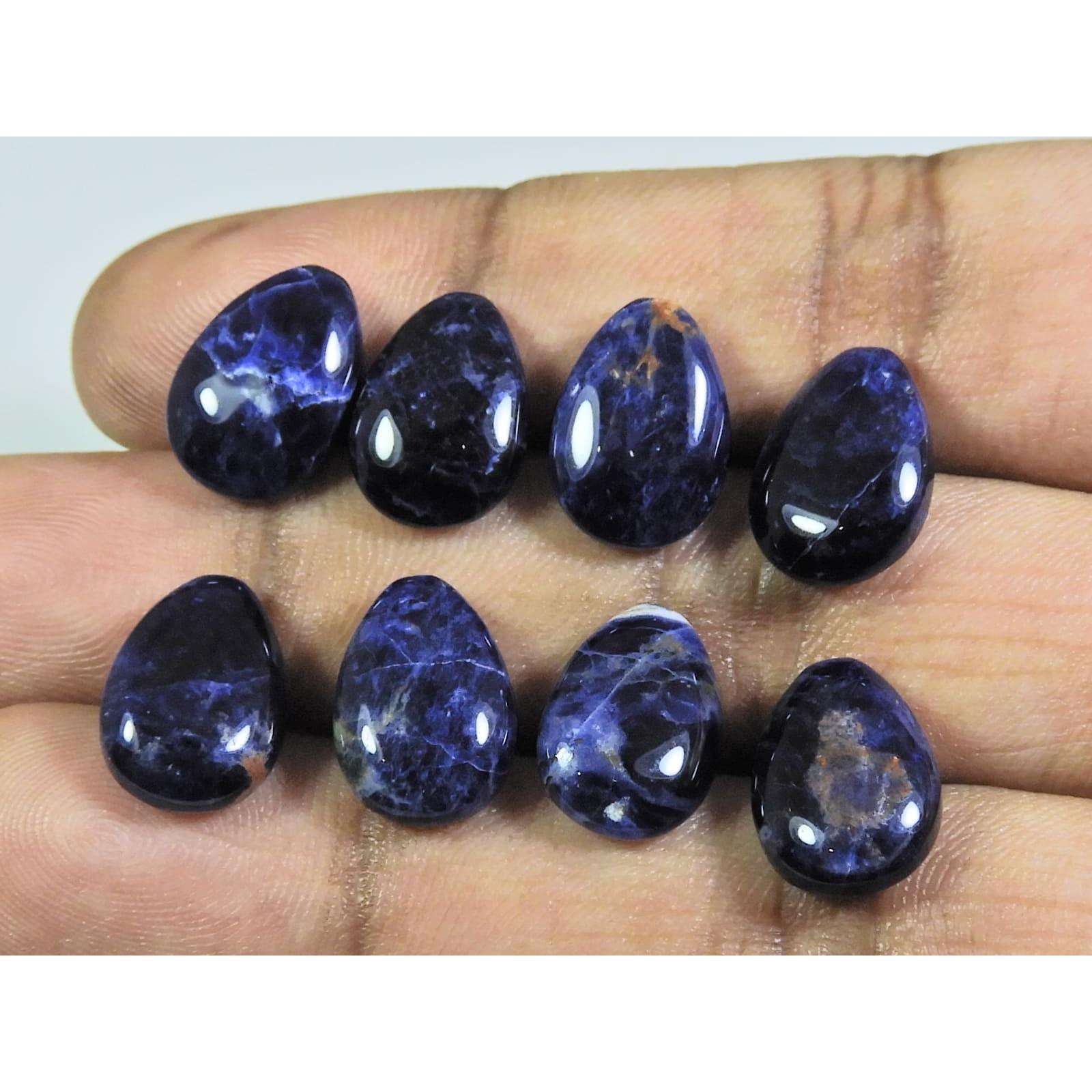 

10X14ММ Натуральный Синий Содалит Миндалевидный Кабошон Драгоценный камень 8 шт. Лот 35 Карат. А-534