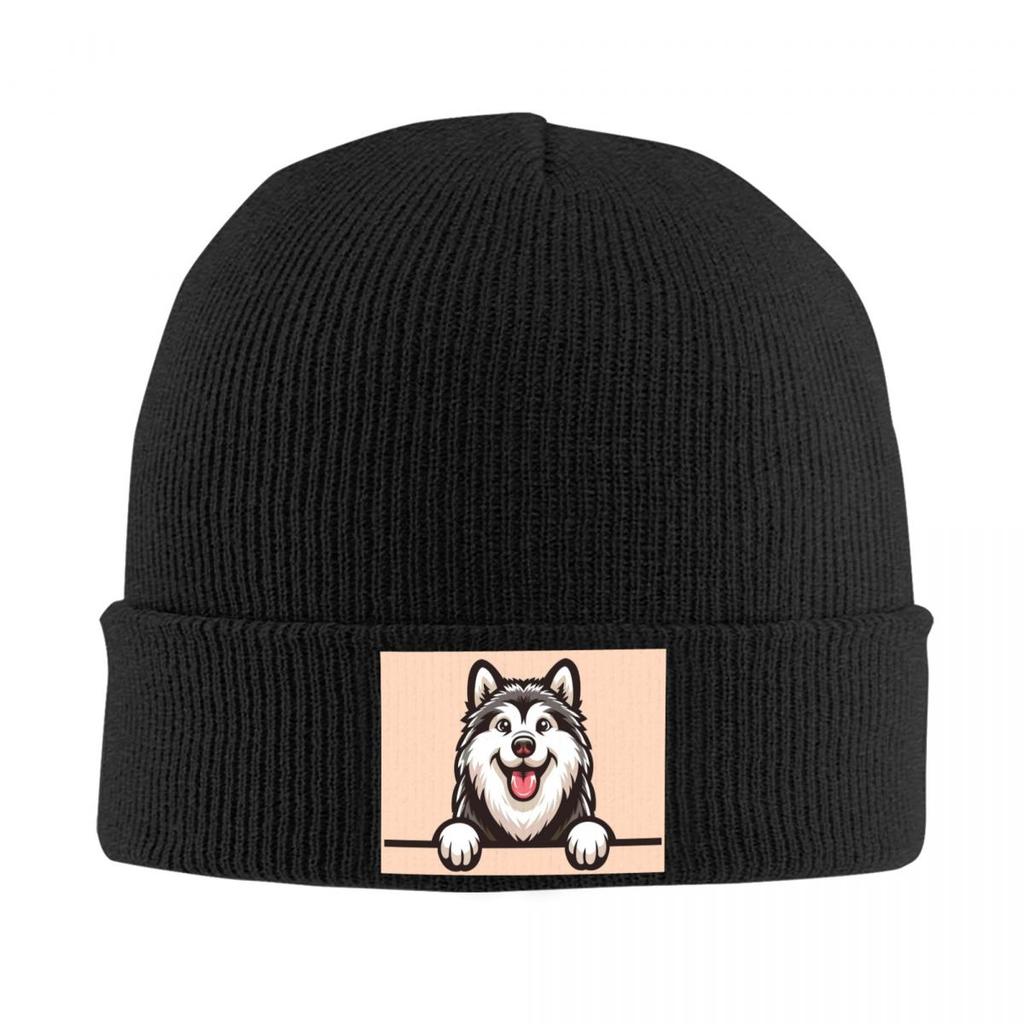Siberian Husky Alaskan Dog Warm Knitted Cap Winter Knit Bonnet Hat Skullies Beanies Hip Hop Caps for Unisex
