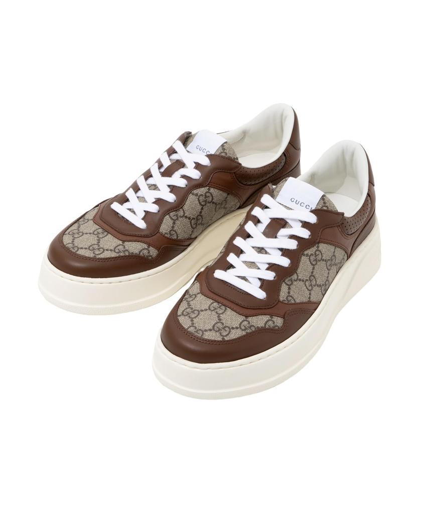 Gucci GG Supreme Size 669582 UPGA0 Men's Sneakers, Beige/Ebony, 25.0 cm, [Used]