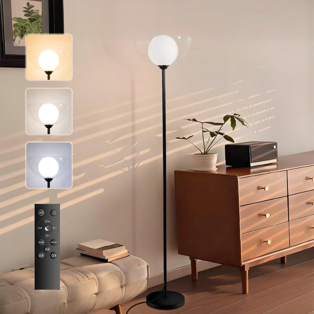 

Arayuru LED Floor Lamp, 3D Moonlight, Clear Acrylic, Floor Standing Lamp, Eye-Safe Soft Light, 163cm Tall, for Bedrooms and Living Rooms