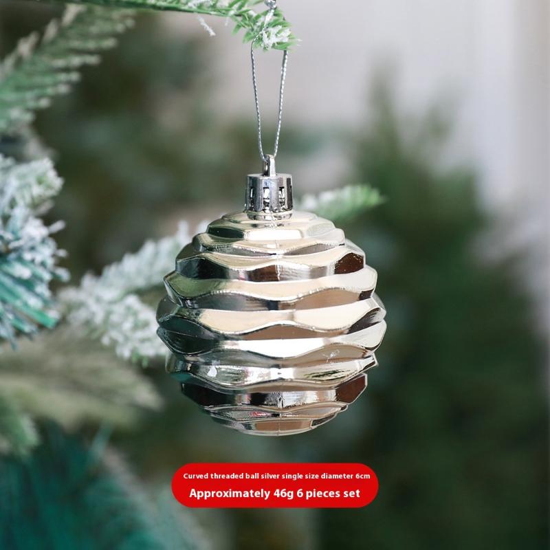 

6pcs/set DIY Christmas Tree Pendant Ball Champagne Pumpkin Ball Xmas Decorative Hanging Ornament Party Christmas Spheres Pendant