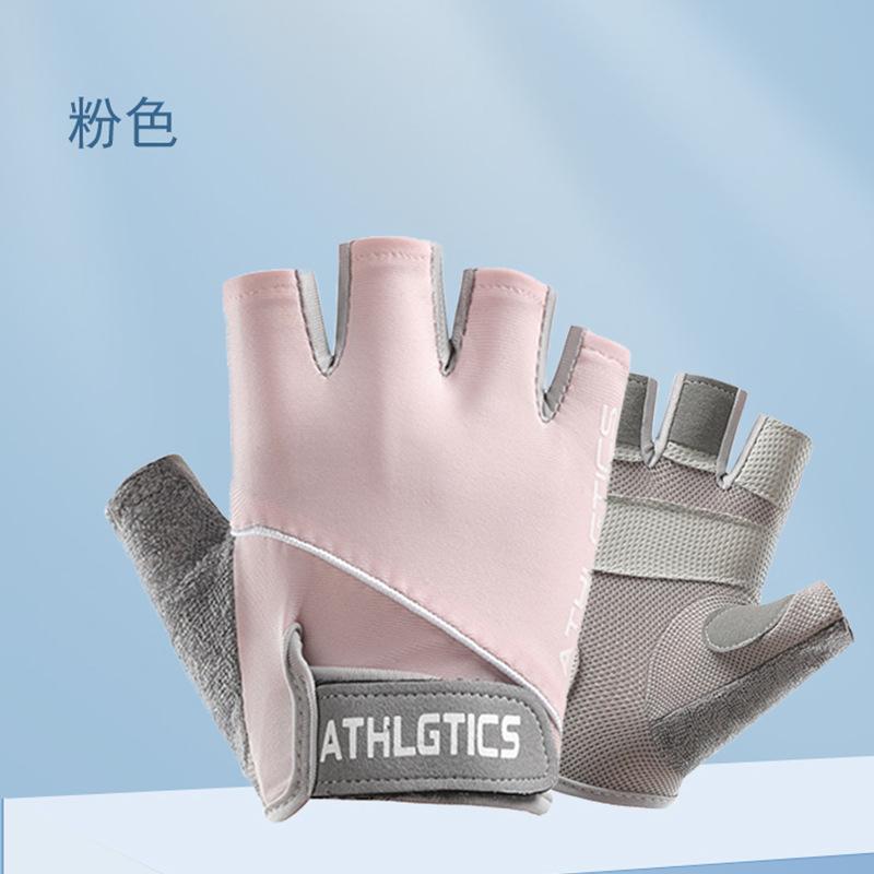 

Outdoor Sports Fitness Gloves Half Finger Women s Cycling Exercise Touchscreen Dumbbell Hand L розовый