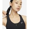 Nike Sutiã esportivo Dri-Fit de suporte médio Swoosh com zíper frontal Sutiã esportivo feminino preto FN2732-010