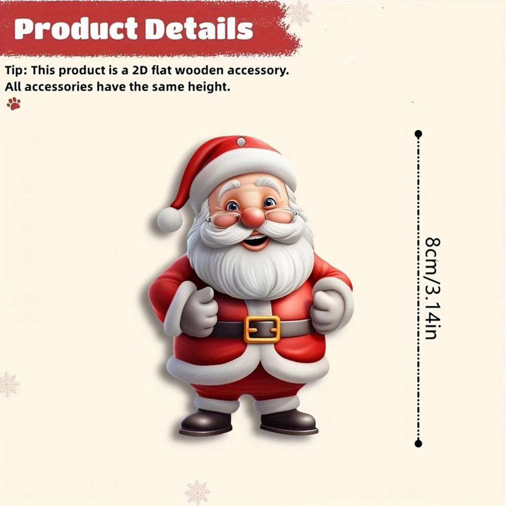 Weihnachtsbaumschmuck Weihnachtsbaumhänger Weihnachtsmann Ornamente Set Holz Weihnachtsdekorationen für Party Cartoon Feiertag