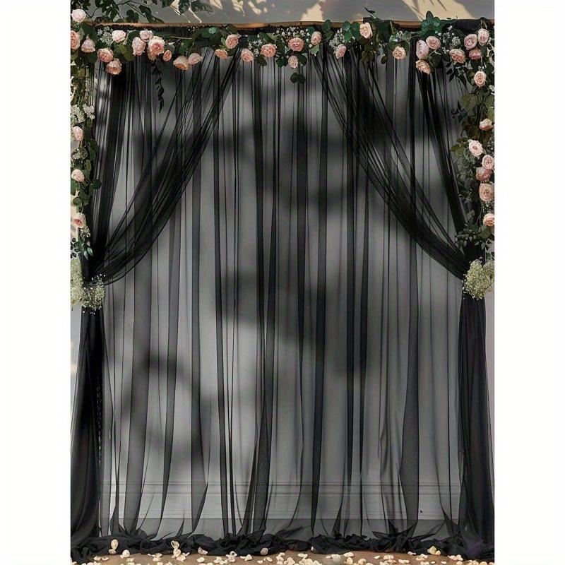 

2pcs Pink Sheer Background Curtains Suitable for Parties, Weddings, Shower, Birthdays, Photo Booth Backdrop Decoration, Back To School Valentine Day чёрный