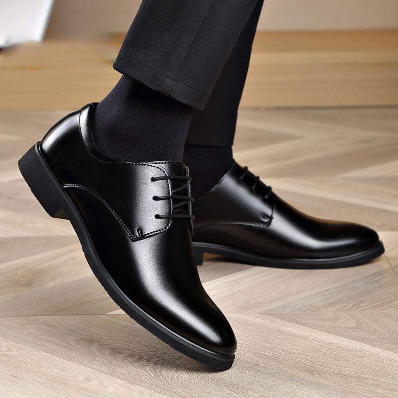 Men's 2025 Waterproof Leather Business Casual Shoes - British Style, Soft Sole