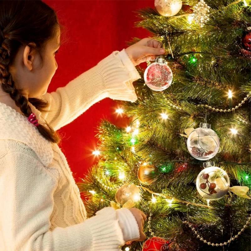Decoration Christmas 12pcs Transparent Plastic Ball Festival Pendant Decoration