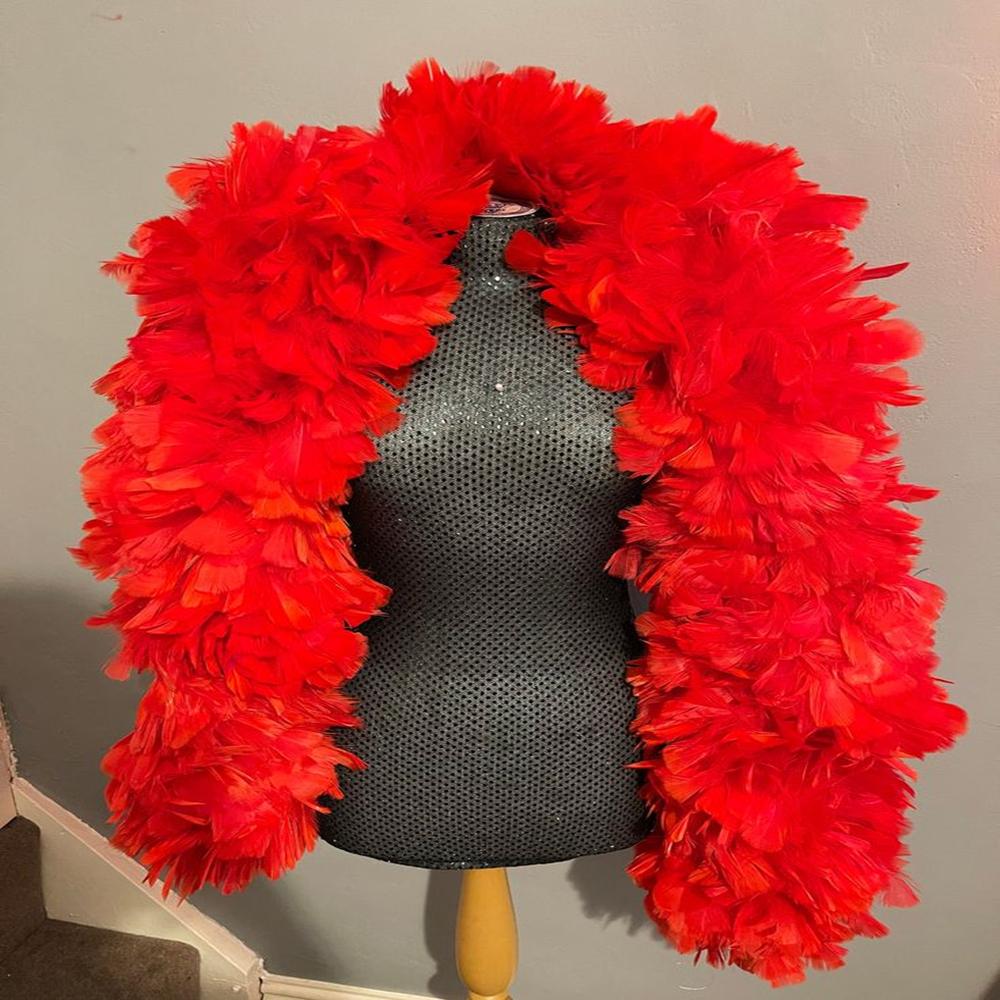 DIY 200 Grams Red Turkey Feather Boa High Quality Marabou Feathers Scarf for Costume Party Halterneck Scarf 2 Meters High Quality