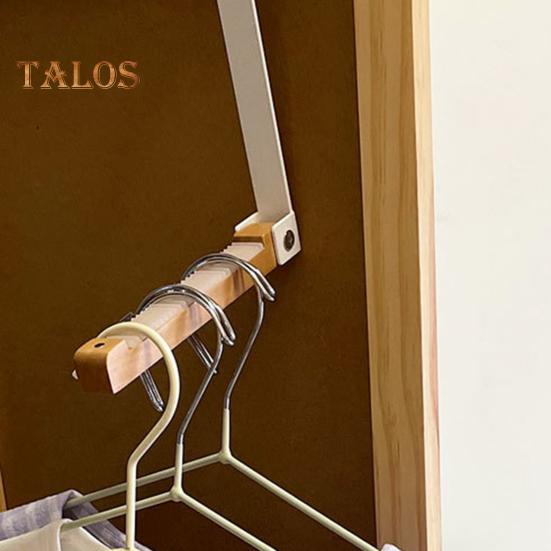 Faltbarer Kleiderbügel aus Holz, Türhaken mit Anti-Rutsch-Clip, faltbares Design, einfache Installation, multifunktionaler Aufbewahrungshaken, Tür-Wäschebügel