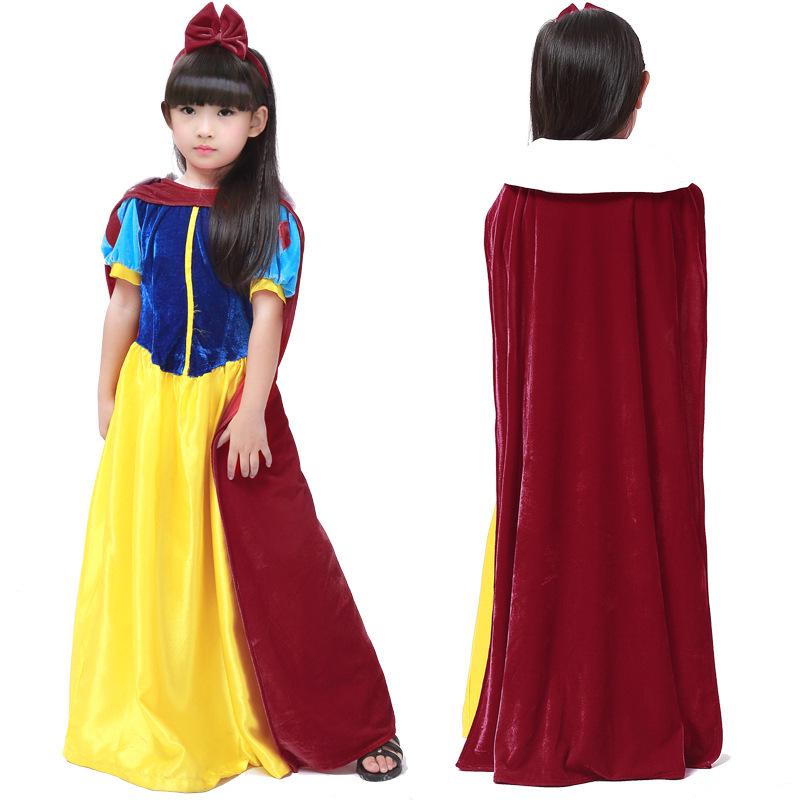 Conjunto de Fantasia de Capa da Branca de Neve: Tamanhos para Adultos e Crianças para Apresentação de Palco