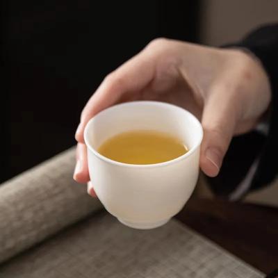 Plain Roast Mutton Fat Jade Small Teacup Dehua Kung Fu Tea Cup Teacup White Porcelain Master Cup Pure White Single Cup