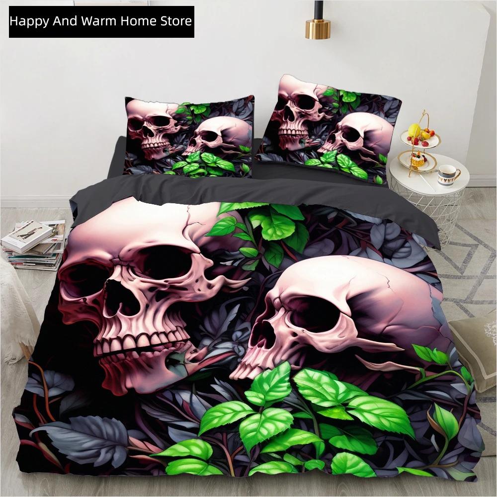 Comforter Skull Wedding Cartoon Comforter Sets Bedding Set Double Queen King Twin Full Size Boys Girls White
