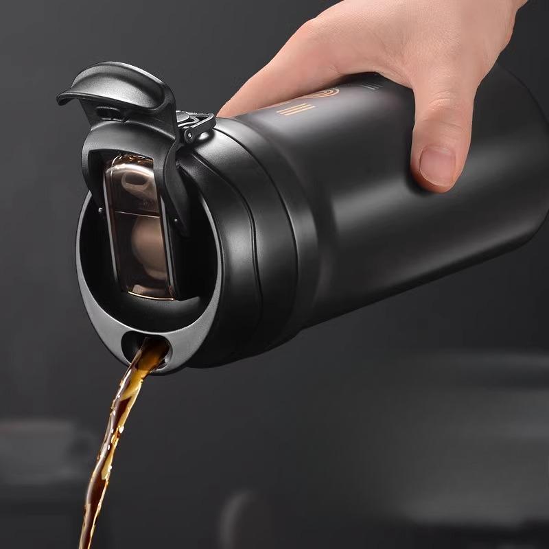 High Appearance Level Stainless Steel Coffee Cup Double Drink Large Capacity Water Cup Student Thermos Cup Business Office Handy Cup