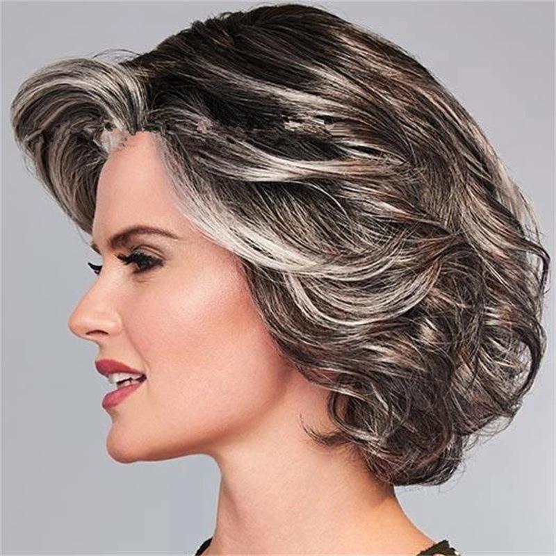 Damenmode Flauschig Kurz Glatt Haar Mittel Scheitel Bobo Bobo Faser Haarverdeckung