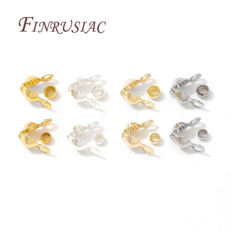100pcs/lot 18K Gold Plated Connector Clasps Crimps Beads For Bracelets Necklace DIY Jewelry Making Supplies,Crimps Cover