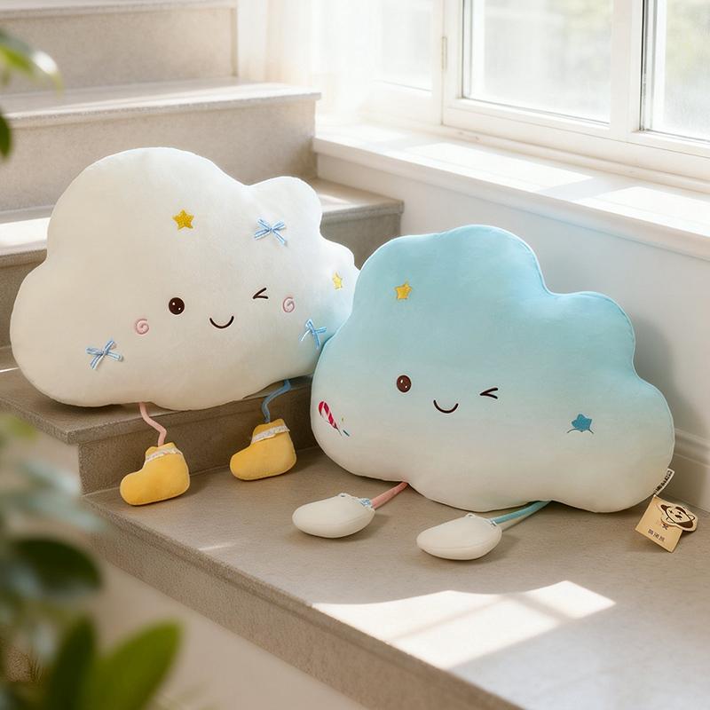Cartoon Cute Rainbow Rajiformes Cloud Plush Toy Kawaii Stuffed Fluffy Anime Plushies Throw Pillow Doll Soft Kids Gift For Girls