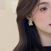 French Vintage Metal Flower Hoop Earrings - Unique Design for Autumn/Winter