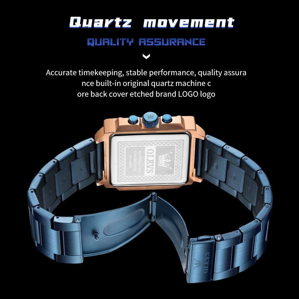 Casual Business Movement Fashion Quartz Wristwatches Blue Steel Chronograph Clock Men Luxury Watches Mens Gifts Relojes