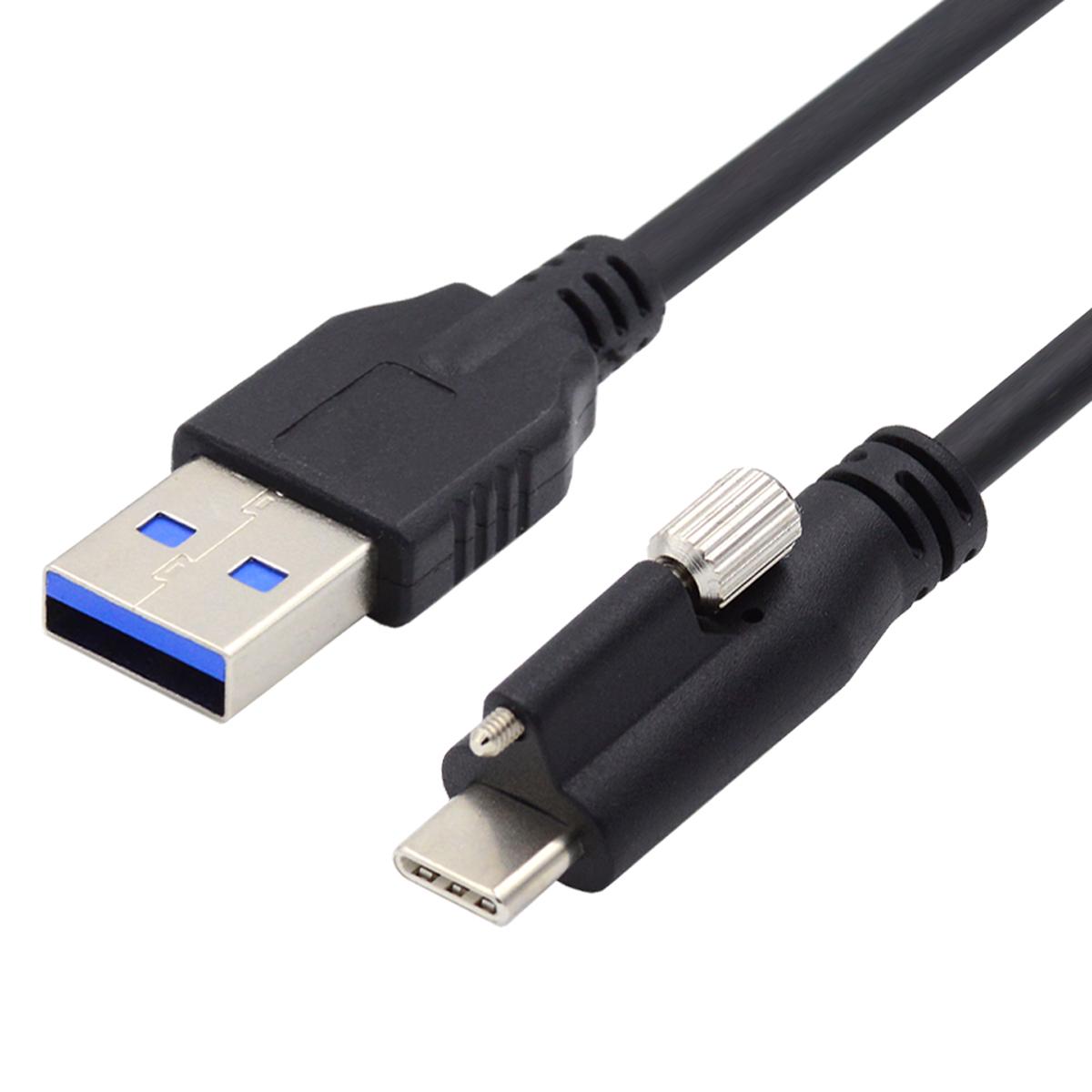 

UC-045-2.0M 2m USB-A 3.0 Male to Type-C 3.1 Single Screw Locking Cable Data Cord (without Chip,M2 Screw) As Shown A