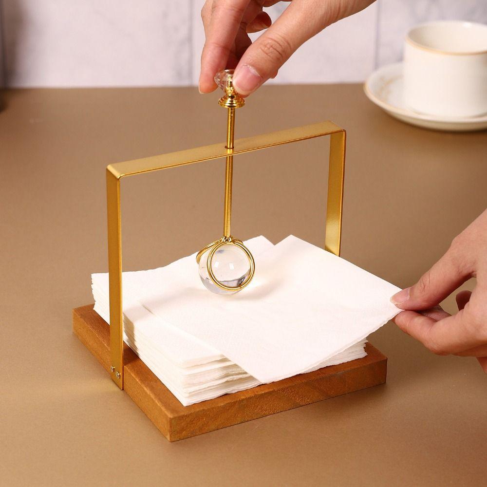 Light Luxury Metal Napkin Holder Creative Tissue Storage Box Tabletop Tissue Rack Restaurant