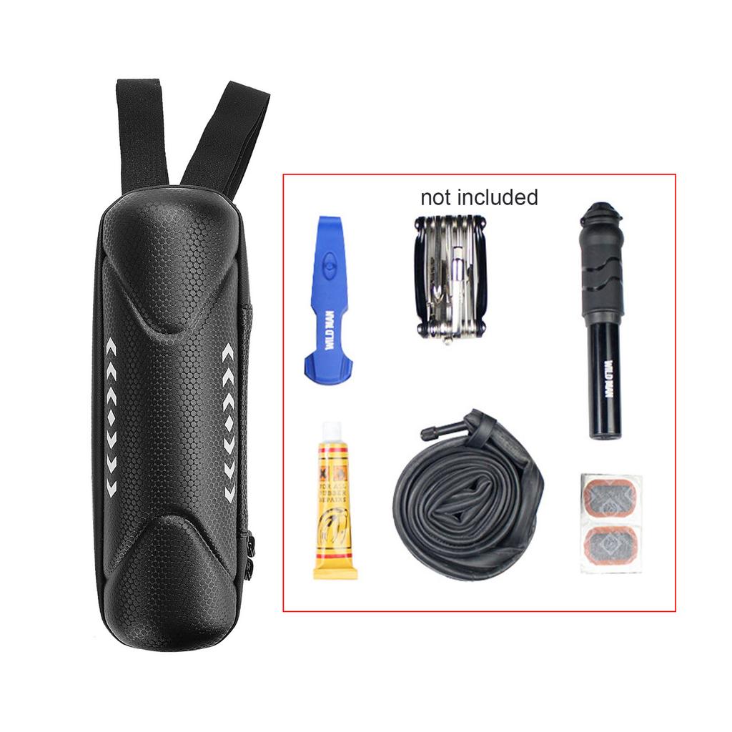 Scooter Storage Bag Front Tube Bag, Large Capacity & EVA Hard for Shell Waterproof Scooter Handlebar Bag with Mesh Pocke