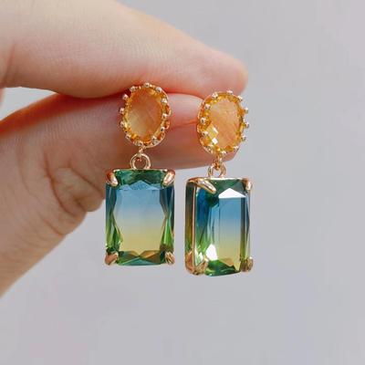 Square Zircon Drop Earrings for Women 2023 New Fashion Wedding Engagement Party Jewelry Accessories