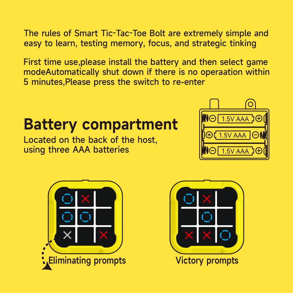 4in1 Tic Tac Toe Electronic Handheld Personal Challenge Game Console, Party Puzzle Interactive Game Toy Christmas Birthday Gifts