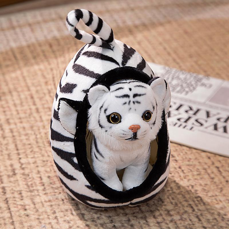 Tiger Simulation Little Pet Plush Stuffed Toy Pp Cotton Fill Kids Room Decor