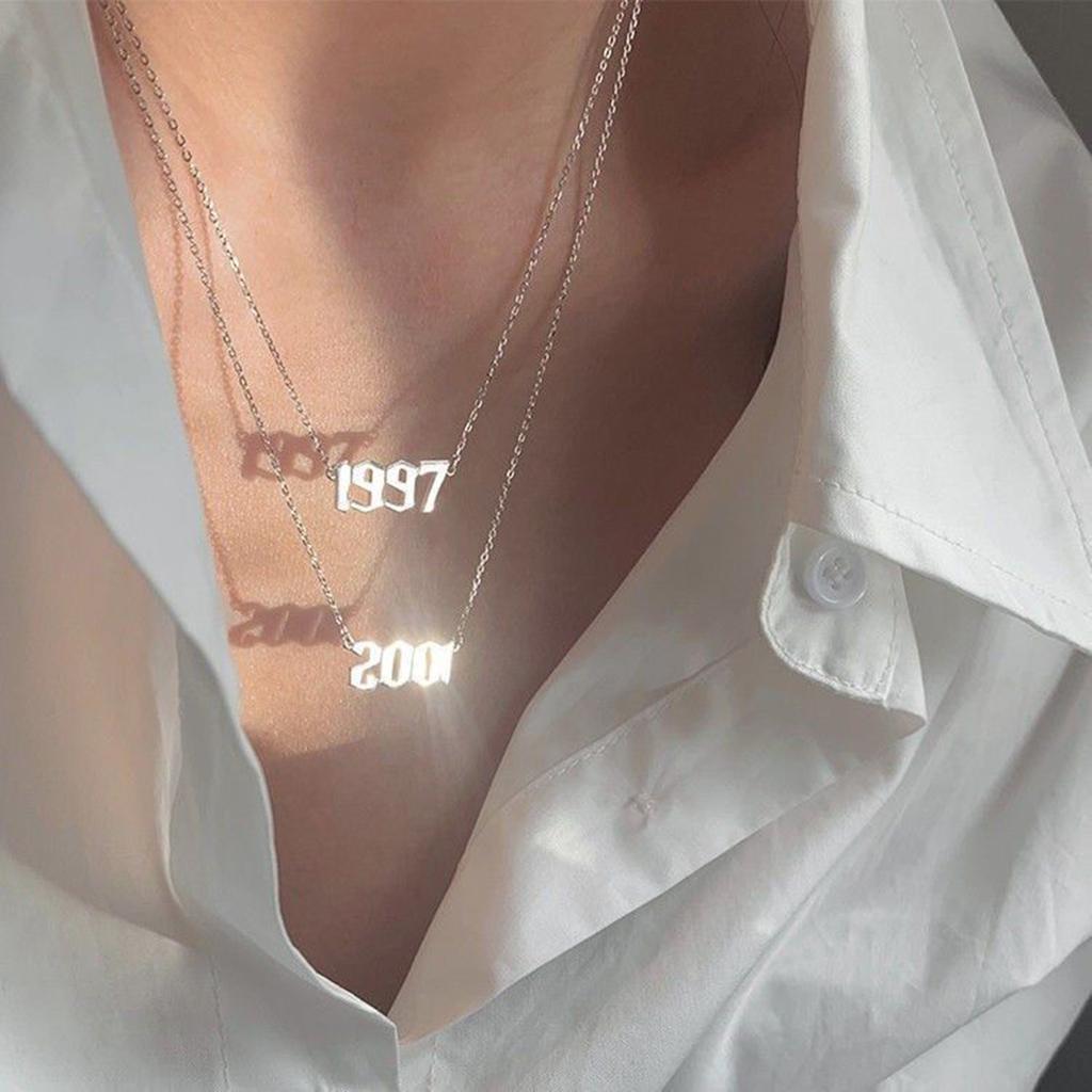 Unique Date Pendant Clavicle Chain Couple Friend Choker Hip Hop Jewelry Birthday