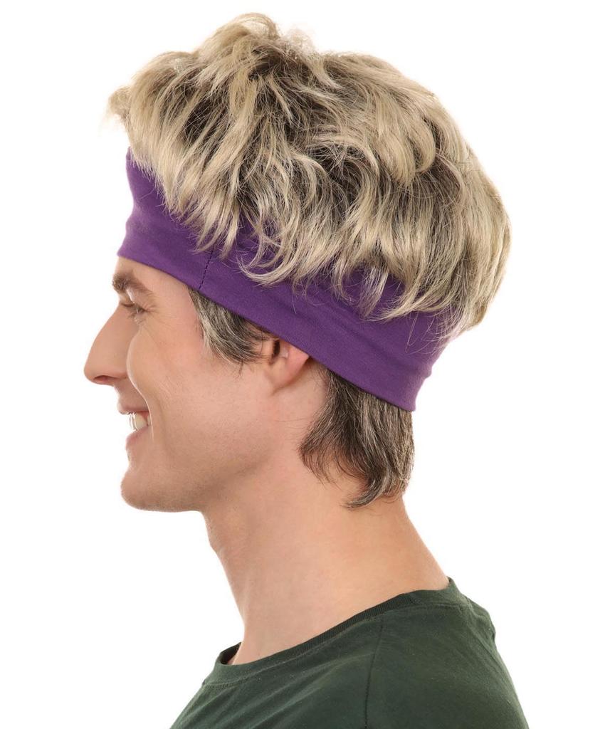 Wigs2you H-5628 Premium Adult Men's Kung Fu Cobra Hero Wig with Headband, Soft Synthetic Hair, Perfect for Halloween and Parties