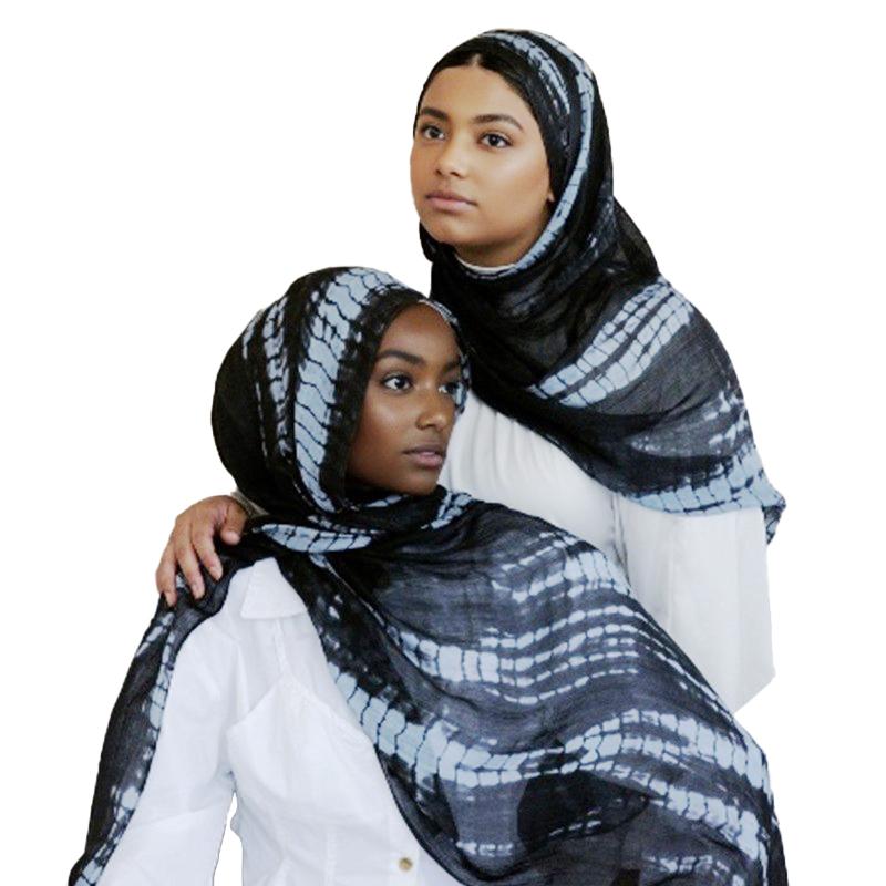 Watercolour Floral Printed Hijab Scarf Modal Breathable Light Weight Soft Muslim Women Headband Cotton Rayon Viscose WovenShawl