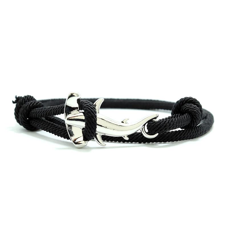 Charm Bracelet Men Women Double Layer Adjustable Ocean Shark Braslet Camping Jewelry Male Beach Accessories Gift For Him Pulsera