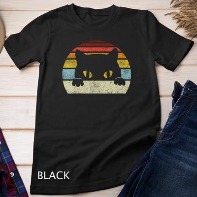 Vintage Black Cat Lover, Retro Style Cats Gift Unisex T-shirt