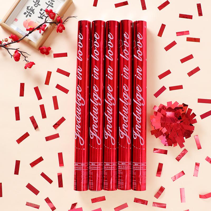 

60cm Silver Glitter Confetti Cannon - Handheld Wedding or Broadcast Celebration